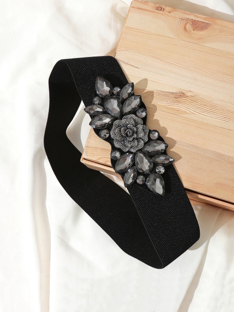 

Pipa Bella Women Black Embellished Pattern Buckle Belt