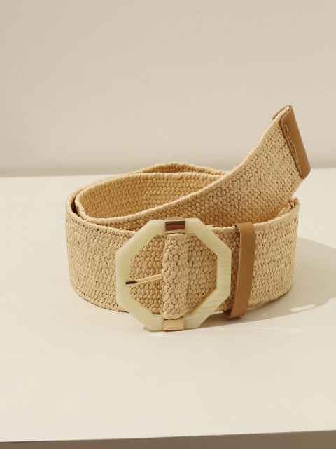 

Pipa Bella Women Beige Hexagon Buckle Belt