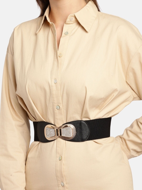 

Pipa Bella Women Black Studded Broad Buckle Belt