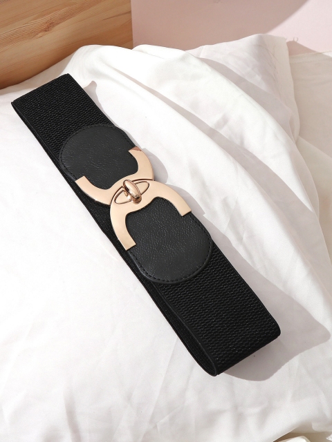 

Pipa Bella Women Black Printed Lock Clasp Buckle Belt