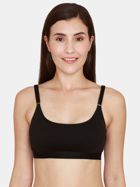 

Coucou by Zivame Black Solid Non-Padded Cotton Everyday Bra