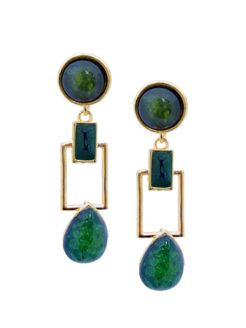 

Crunchy Fashion Green Contemporary Drop Earrings