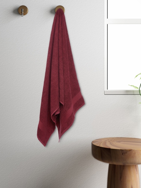 

CORE Designed by SPACES Women Maroon Solid 400 GSM Cotton Bath Towel