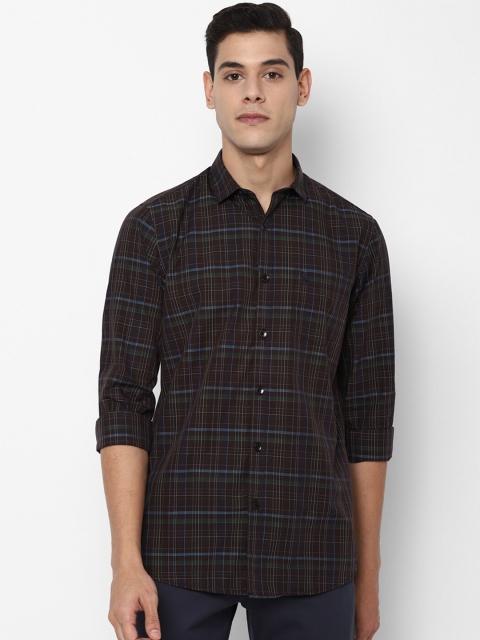 

Allen Solly Men Black Slim Fit Tartan Checks Checked Cotton Casual Shirt