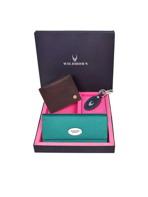 

WildHorn Green & Brown Solid Leather Accessory Gift Set