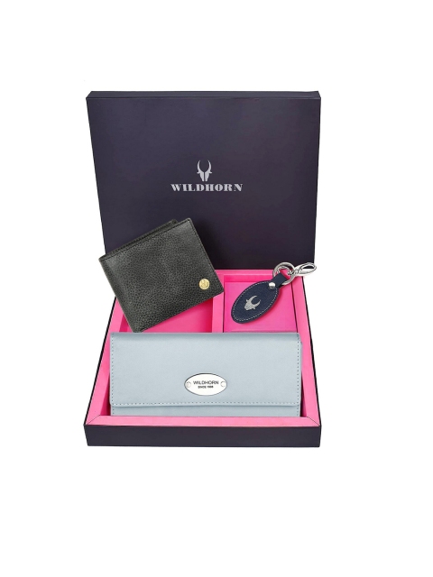 

WildHorn Unisex Grey & Black Leather Accessory Gift Set