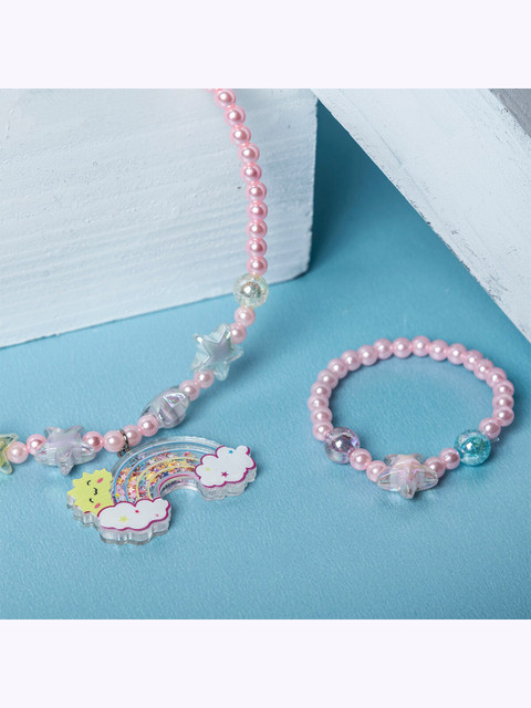 

Jewelz Girls Pink Artifical Beads Necklace Set