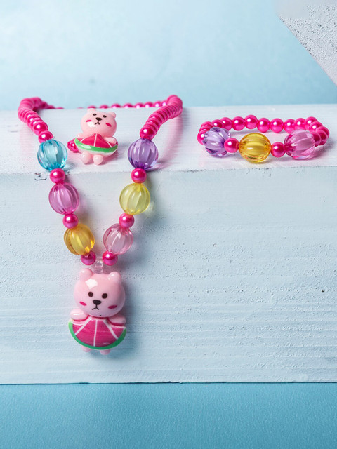 

Jewelz Girls Pink & Purple Necklace With Bracelet