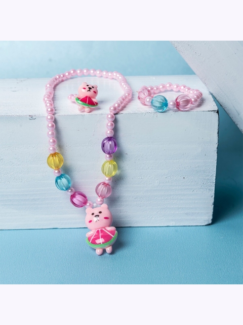 

Jewelz Girls Pink Bear Design Necklace Set