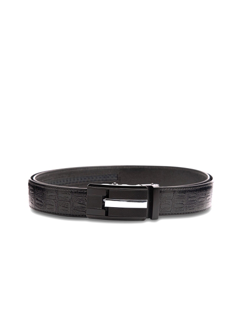 

BANGE Men Black Textured Leather Formal Belt
