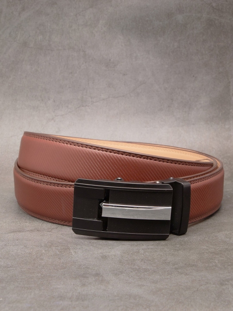 

BANGE Men Red Textured Leather Formal Belt
