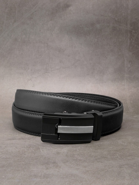 

BANGE Men Black Textured Leather Formal Belt