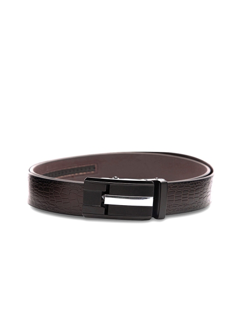 

BANGE Men Brown Textured Leather Formal Belt
