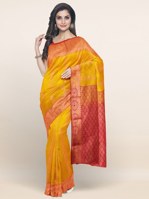 

Pothys Yellow & Red Woven Design Zari Art Silk Saree