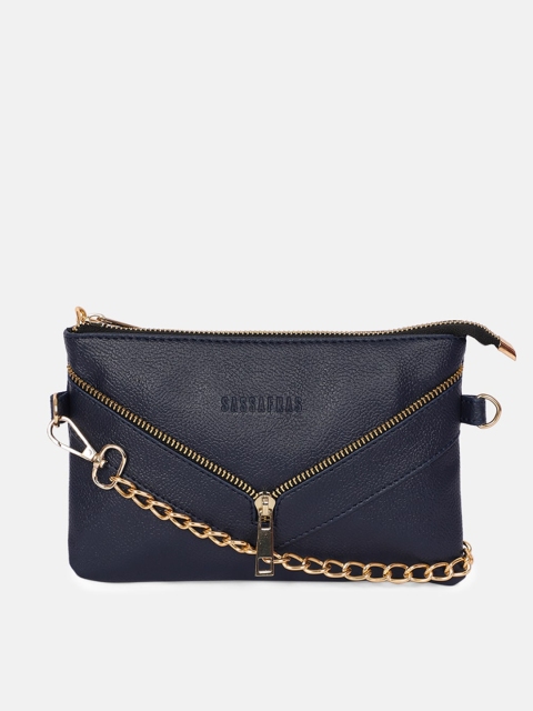 

SASSAFRAS Blue PU Structured Sling Bag