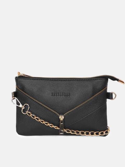 

SASSAFRAS Black PU Structured Sling Bag