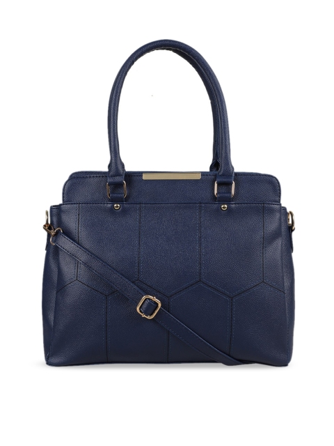 

SASSAFRAS Blue Textured PU Structured Handheld Bag