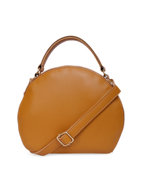 

SASSAFRAS Brown PU Structured Handheld Bag with Quilted