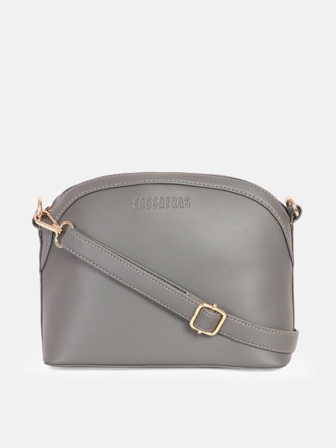 

SASSAFRAS Grey PU Structured Sling Bag