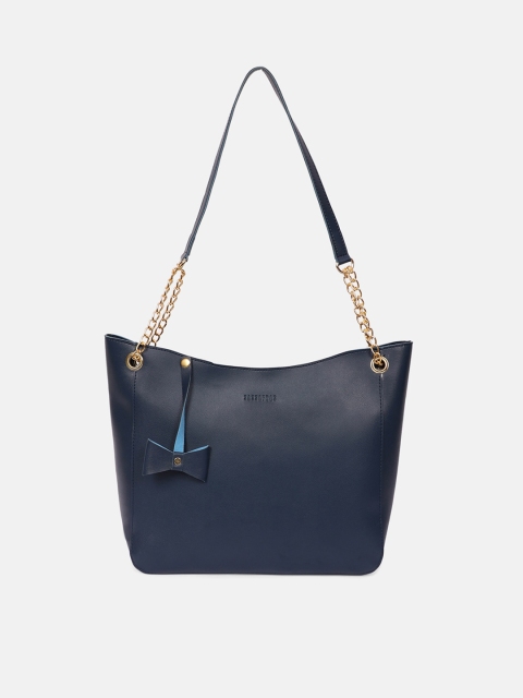 

SASSAFRAS Blue PU Structured Hobo Bag with Tasselled