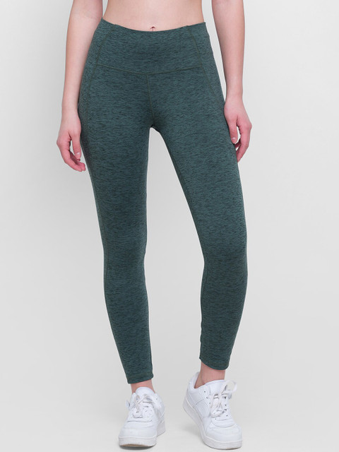 

Candyskin Women Green Self-Design High-Waisted Tights