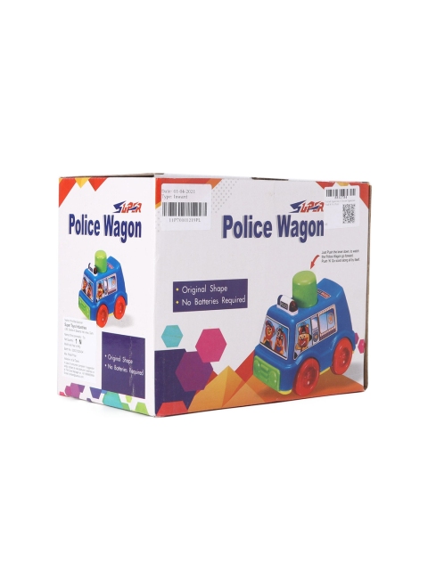 

UNITED AGENCIES Kids Multicoloured Cartoon Police Wagon Push N Go Toy Vehicle, Multi