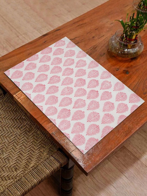 

EK BY EKTA KAPOOR Pack of 2 Off White Printed Cotton Table Mats