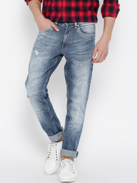 

Jack & Jones Men Blue Glenn Slim Fit Low-Rise Mildly Distressed Stretchable Jeans