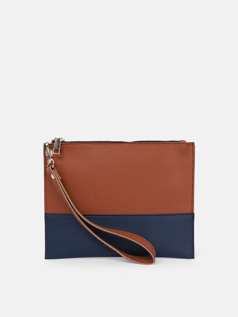 

Bagsy Malone Tan & Blue PU Wrist Loop Purse Clutch