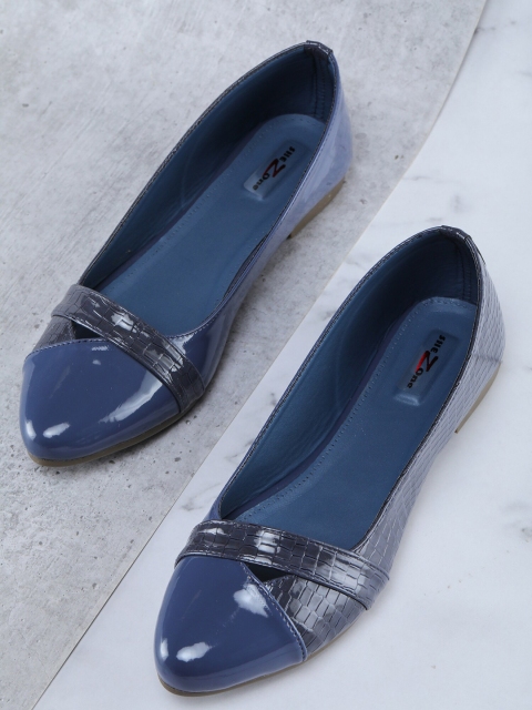 

Shezone Women Blue Textured Ballerinas Flats