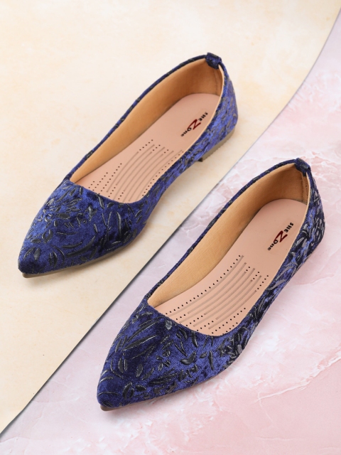 

Shezone Women Blue Ethnic Ballerinas Flats