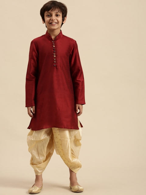 

Sanwara Boys Red Art Silk Kurta