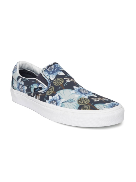 

Vans Unisex Blue Printed Slip-On Sneakers