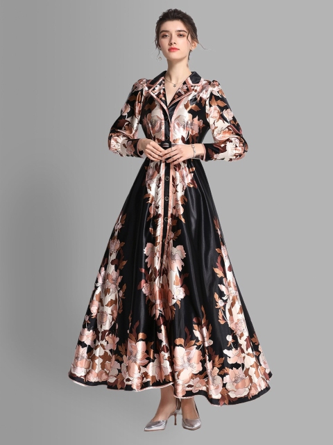 

JC Collection Women Black Floral Printed Maxi Dress