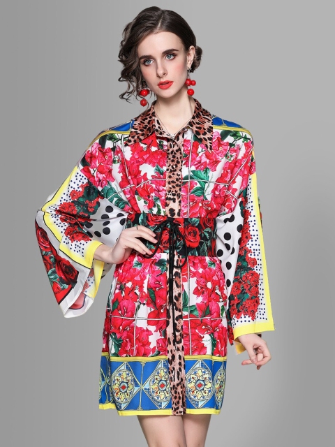 

JC Collection Multicoloured Floral Blouson Dress, Multi