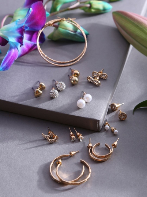 

Jewels Galaxy Multicoloured Contemporary Studs Earrings, Multi
