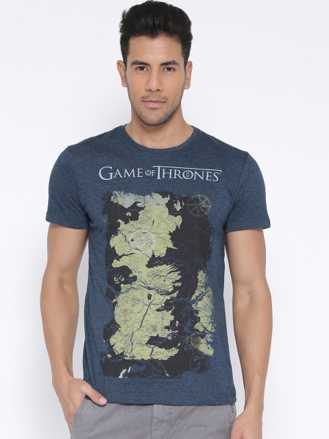 

Free Authority Men Navy Blue Game of Thrones Printed T-shirt