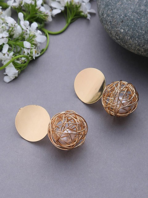 

Jewels Galaxy Gold-Toned Contemporary Studs Earrings
