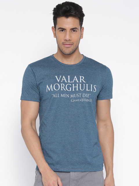 

Free Authority Men Blue Game of Thrones Printed T-shirt