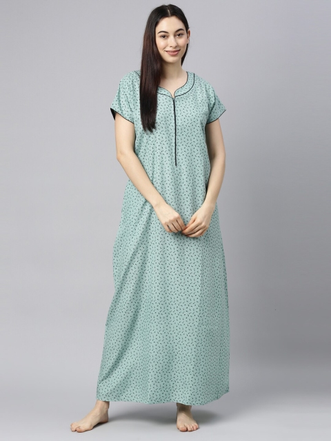 

GOLDSTROMS Green Printed Maxi Nightdress