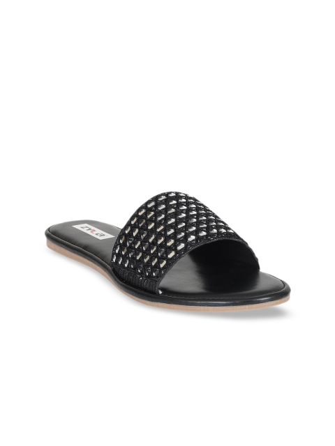 

Zyla Women Black Party Open Toe Flats