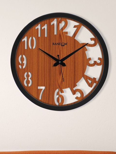 

RANDOM Brown & Black Contemporary Wall Clock
