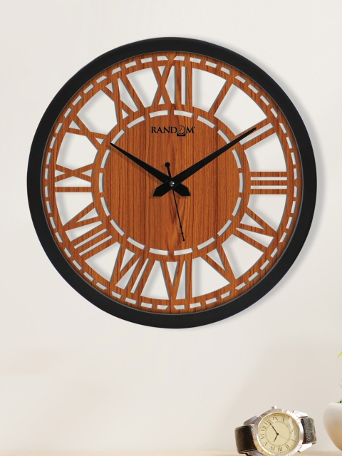 

RANDOM Brown & Black Contemporary Wall Clock