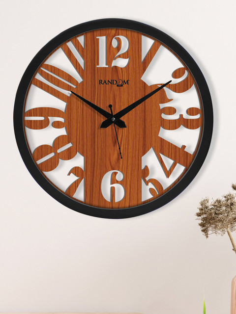 

RANDOM Brown & Black Contemporary Wall Clock