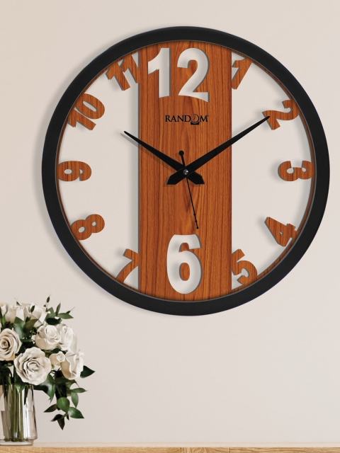 

RANDOM Brown & Black Contemporary Wall Clock