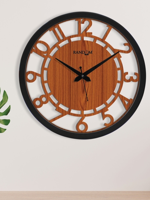 

RANDOM Brown & Black Contemporary Wall Clock