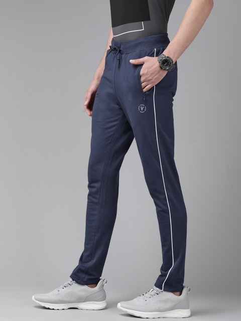 

Van Heusen Flex Men Navy Blue Solid Track Pants