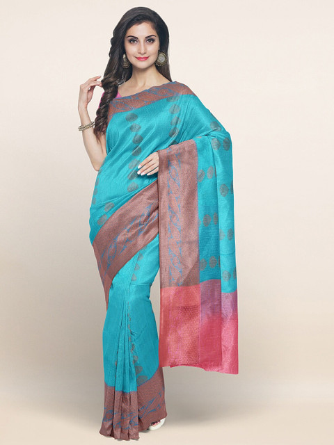 

Pothys Blue & Pink Ethnic Motifs Zari Art Silk Saree
