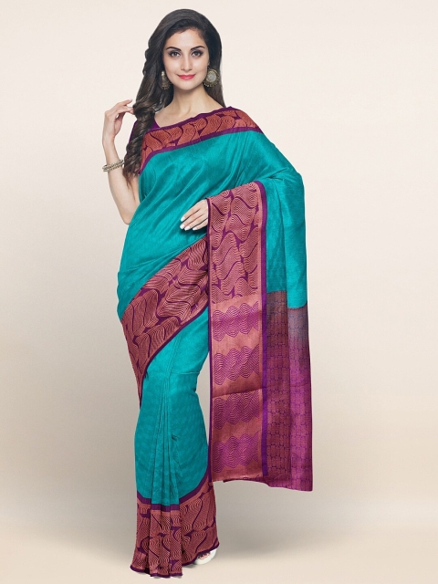 

Pothys Green & Magenta Ethnic Motifs Zari Art Silk Saree