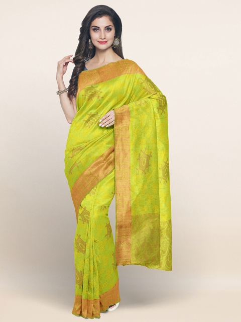 

Pothys Green & Gold-Toned Art Silk Saree